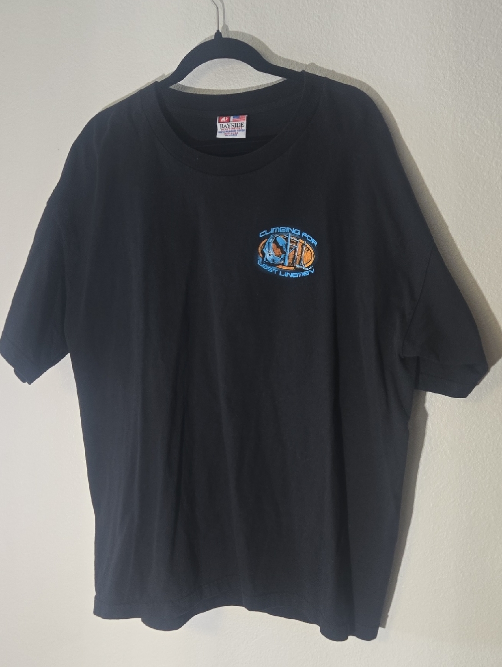 Black Tee Climbing For Lost Linemen Union Ibew 196 And 816